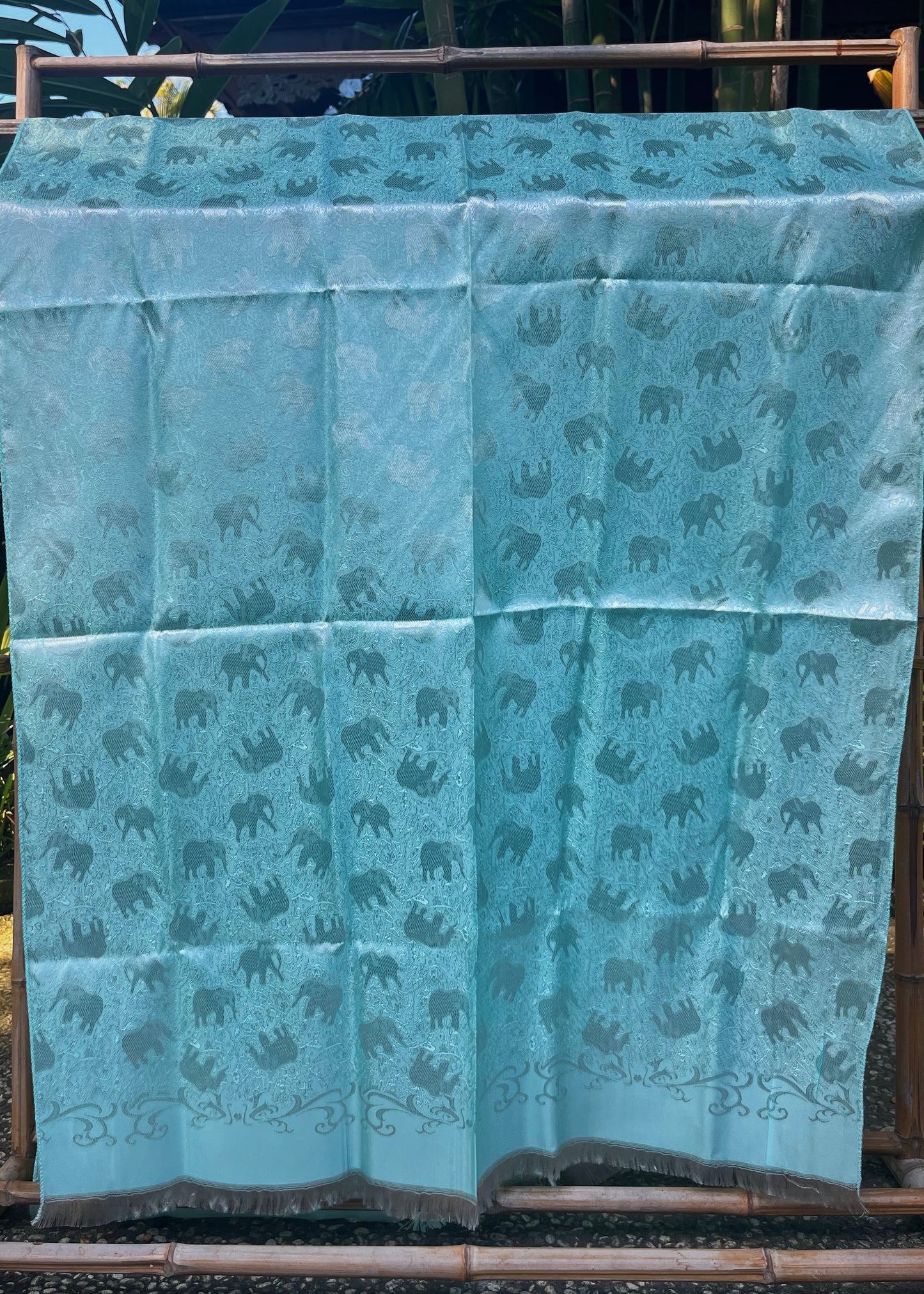 TIFFANY BLUE SILK PASHMINA