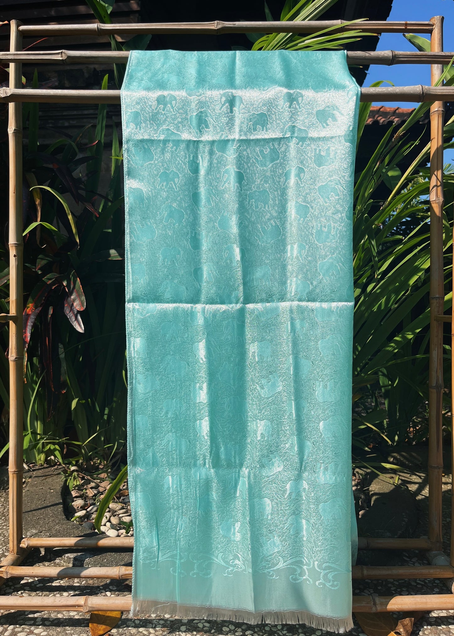 TIFFANY BLUE SILK PASHMINA