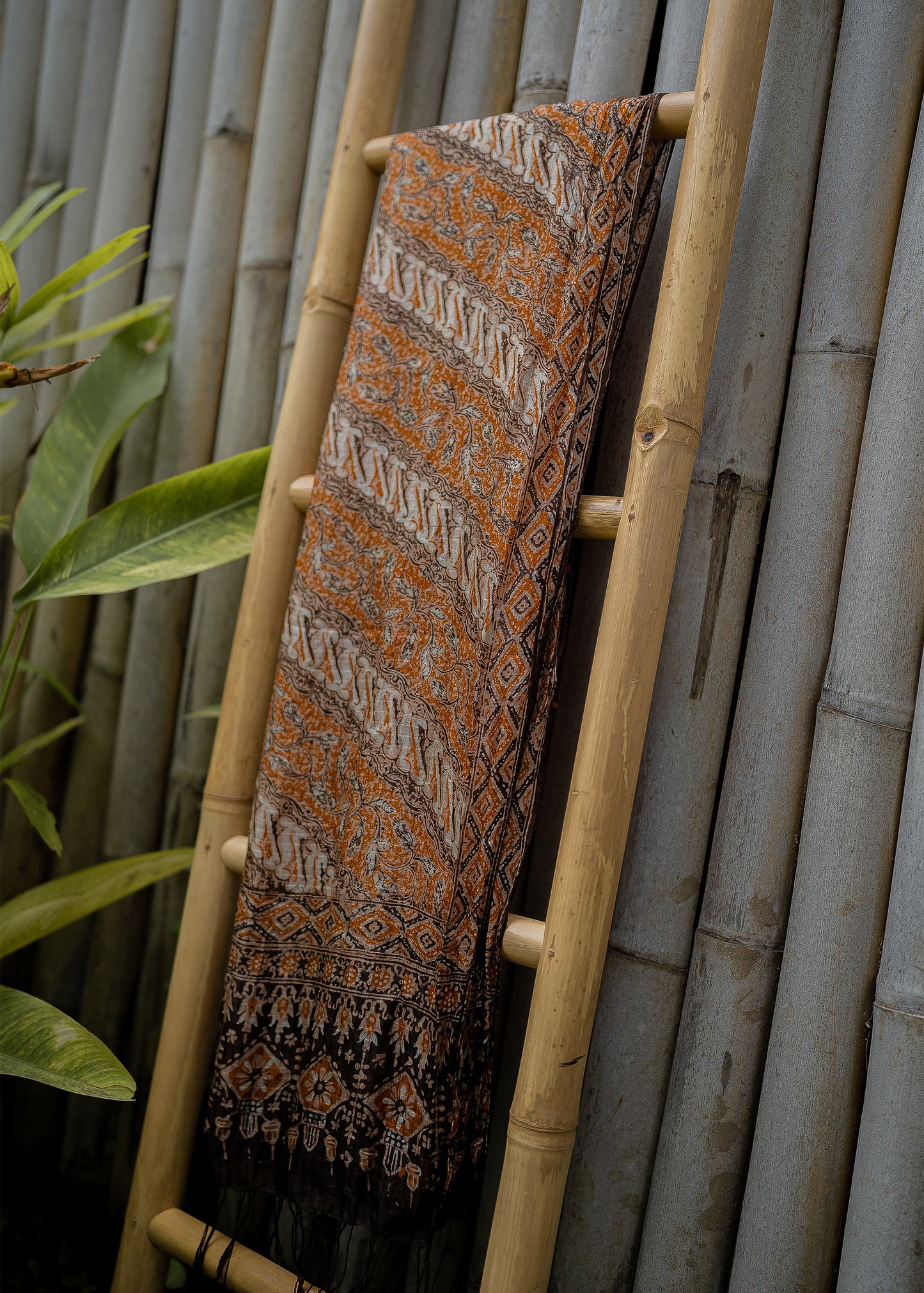 DARK ORANGE SILK SARONG