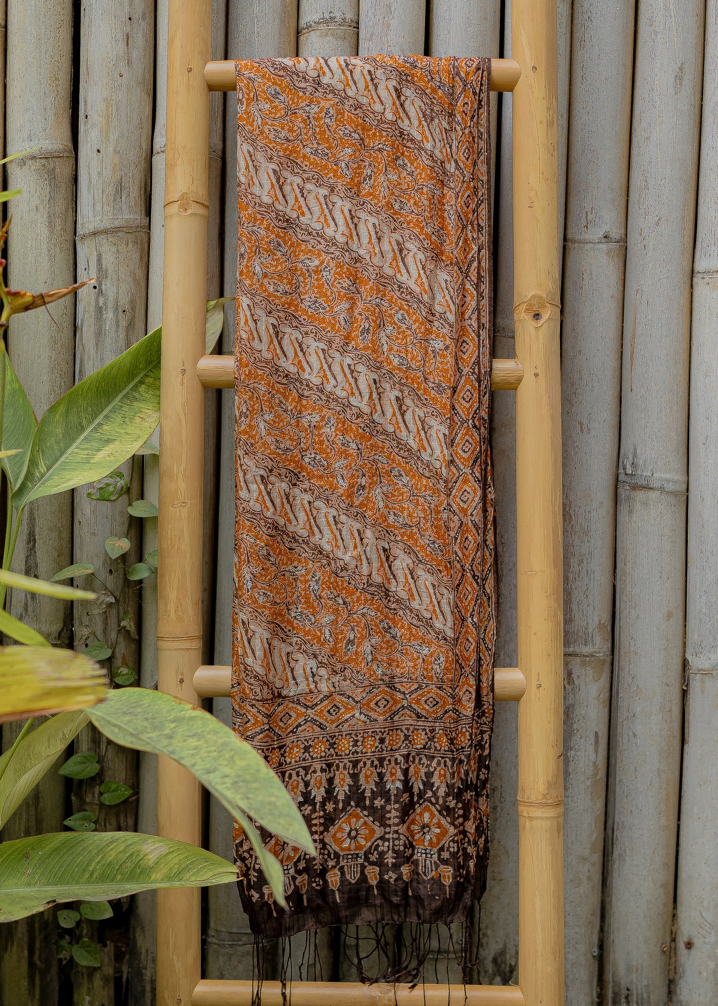 DARK ORANGE SILK SARONG