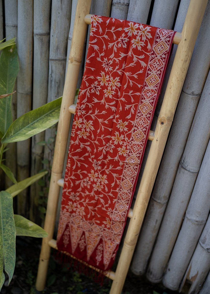 CARDINAL AND GOLD REFINED SILK SARONG - Collective Sherpas