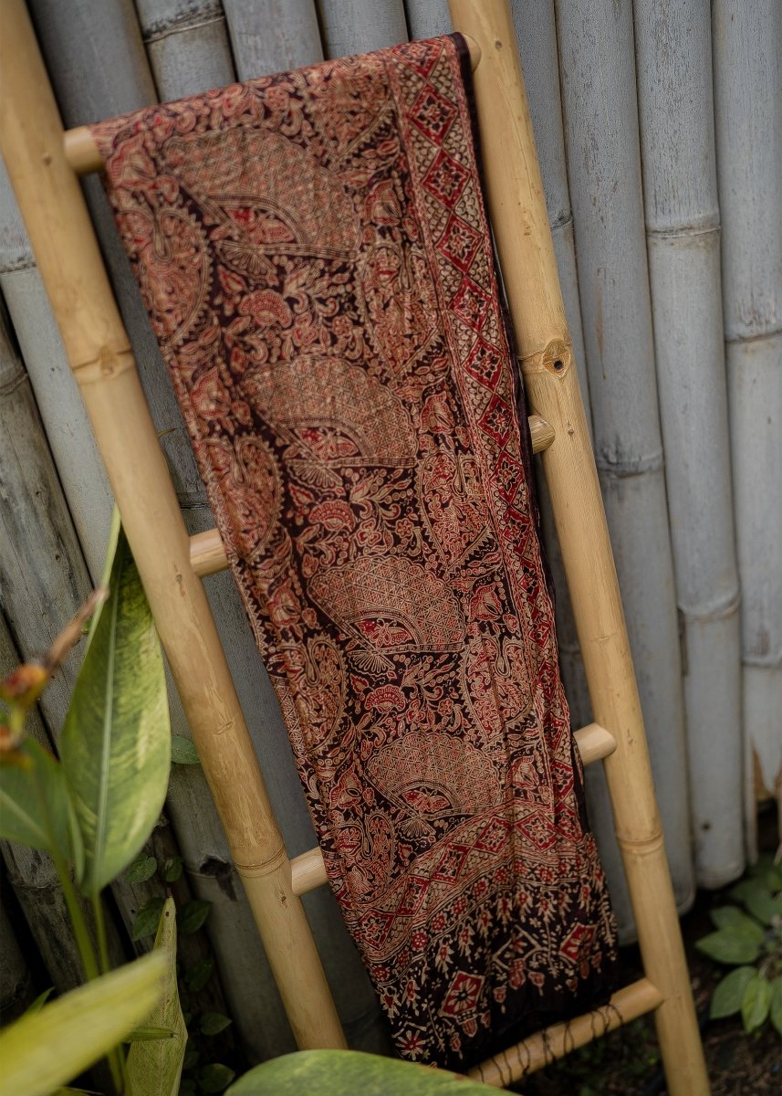 DARK RED SILK SARONG - Collective Sherpas