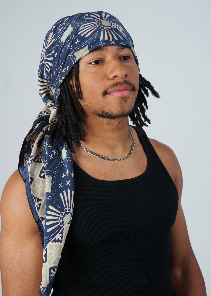 ROYAL BLUE & JADE REFINED SILK SQUARE - Collective Sherpas