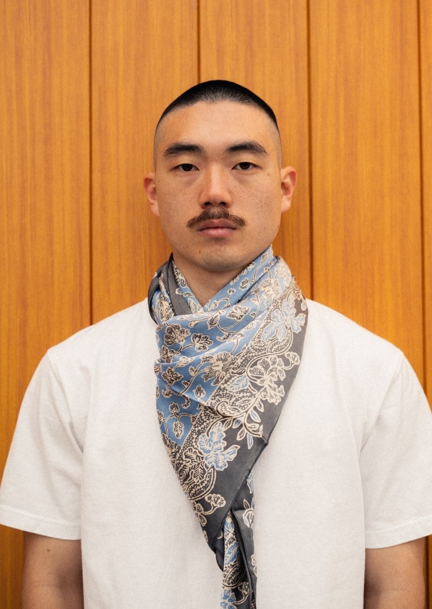 SLATE BLUE REFINED SILK SQUARE - Collective Sherpas