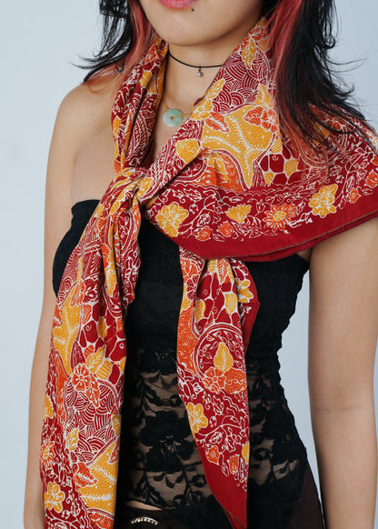CANDY RED & YELLOW REFINED SILK SQUARE