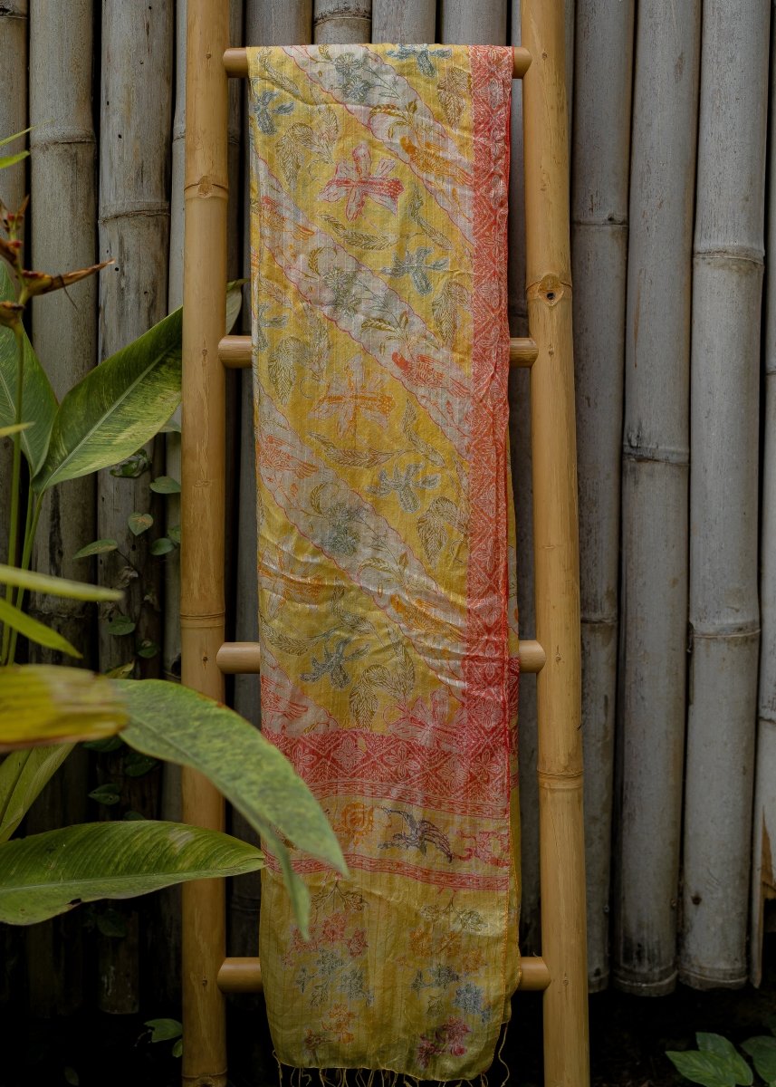 LARGE YELLOW SILK SARONG - Collective Sherpas