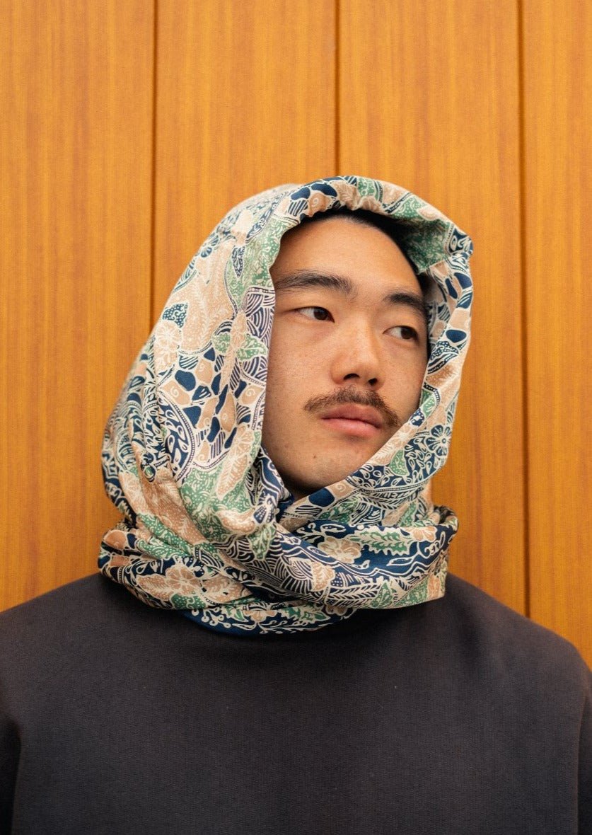 TEAL & BEIGE REFINED SILK SARONG - Collective Sherpas